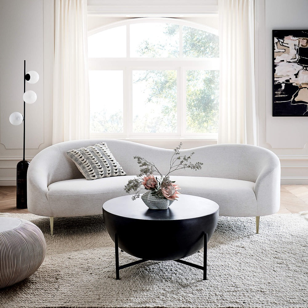 Curvo Premium Upholstered Curved Sofa - Luxe Maple