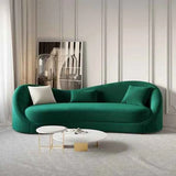 Curvy Premium Sofa Set In Suede - Luxe Maple