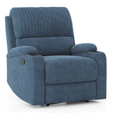 Daw Fabric One Seater Manual Recliner In Blue - Luxe Maple