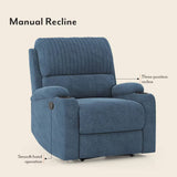 Daw Fabric One Seater Manual Recliner In Blue - Luxe Maple