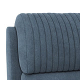 Daw Fabric One Seater Manual Recliner In Blue - Luxe Maple