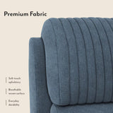 Daw Fabric One Seater Manual Recliner In Blue - Luxe Maple
