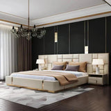 Dollar Luxury Upholstered Bed with Side Tables | Premium Bed - Luxe Maple