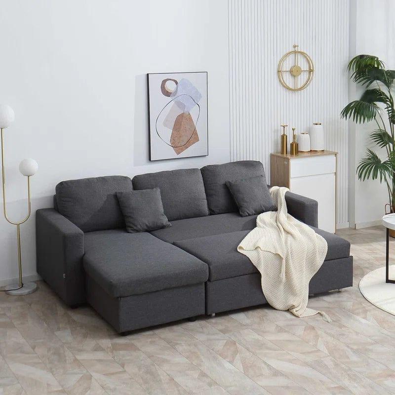 Desk Sofa Cum Bed In Suede - Luxe Maple