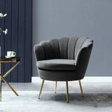 Flower Accent Chair In Suede - Luxe Maple