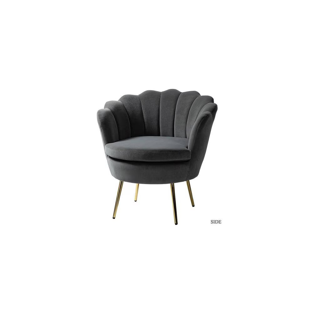 Flower Accent Chair In Suede - Luxe Maple - Luxe Maple