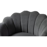 Flower Accent Chair In Suede - Luxe Maple