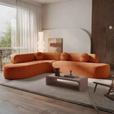 Gello Premium Sectional Sofa Set In Suede - Luxe Maple