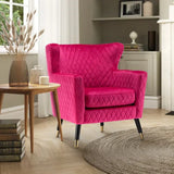 Rome Luxury Accent Chair In Suede - Luxe Maple