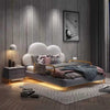 Sweet Cloud Upholstered Luxury Bed In Leatherette - Luxe Maple