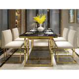 London Luxury Dining Table in Suede - Luxe Maple