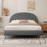 Hero Upholstered Non Storage Bed In Brooklyn - Luxe Maple