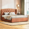Homely Upholstered Beds In Leatherette - Luxe Maple