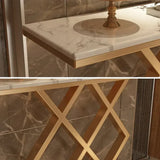 Lucfier Golden Console Table - Stainless Steel - Luxe Maple