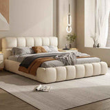 Inox Upholstered Bed In Suede - Luxe Maple