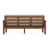 Jackson Wooden Sofa Set in Beige Suede - Luxe Maple - Luxe Maple