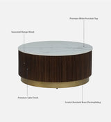 Kelly Luxury Center Table in Teak Wood | Designer Coffee Table - Luxe Maple