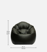 Leo Xxxl Leatherette Bean Bag Cover in Black - Luxe Maple - Luxe Maple