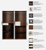 Lexus 4 Door Wardrobe In White & Walnut - Luxe Maple
