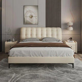 London Luxury Upholstered Bed in Leatherette | Modern Bed - Luxe Maple