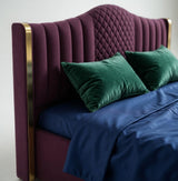Mario Luxury Upholstered Bed in Suede | Premium Bedroom Bed - Luxe Maple