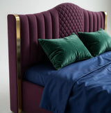 Mario Luxury Upholstered Bed in Suede | Premium Bedroom Bed - Luxe Maple