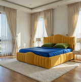 Mario Luxury Upholstered Bed in Suede | Premium Bedroom Bed - Luxe Maple