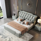 Mastro Premium Upholstered Bed in Leatherette | Premium Designer Bed - Luxe Maple