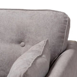 Baxton Straight Line Sofa Set in Suede - Luxe Maple