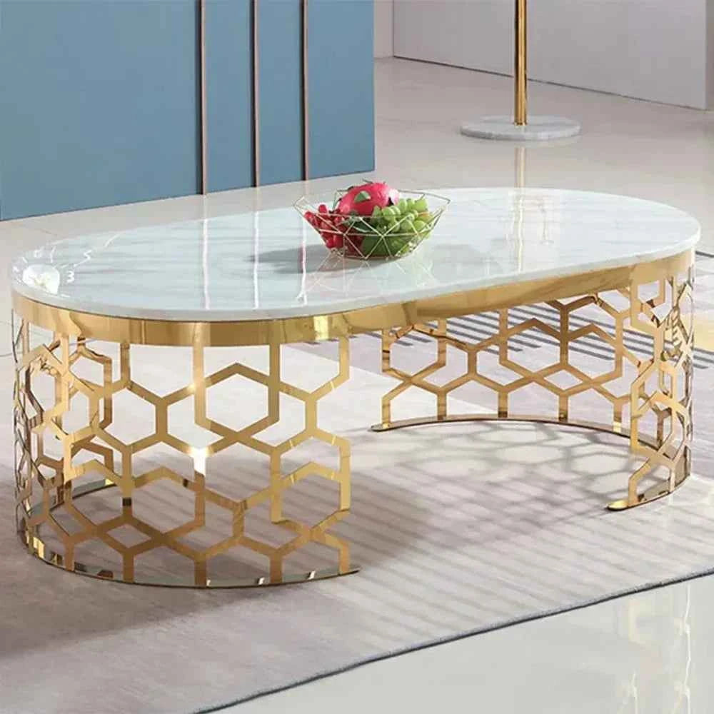 Denver Luxury Coffee Table in Rose Finish