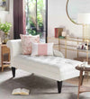 Mosco Velvet Chaise Lounger in White - Luxe Maple