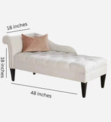 Mosco Velvet Chaise Lounger in White - Luxe Maple