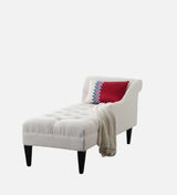 Mosco Velvet Chaise Lounger in White - Luxe Maple - Luxe Maple