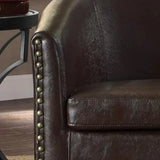 Mosco Accent Chair in Leatherette - Luxe Maple