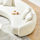 Nextra Curved Sofa Set In Suede - Luxe Maple