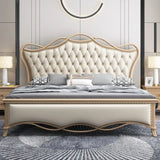 Paris Premium Upholstered Bed in Leatherette | Premium Designer Bed - Luxe Maple