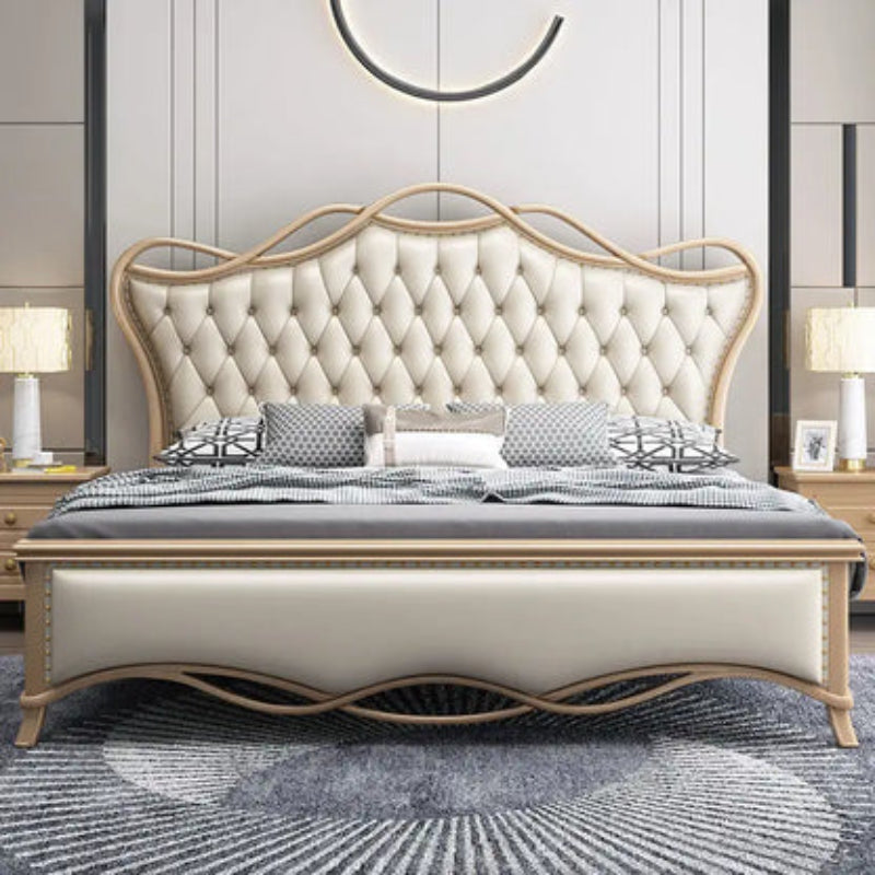 Paris Premium Upholstered Bed in Leatherette | Premium Designer Bed - Luxe Maple