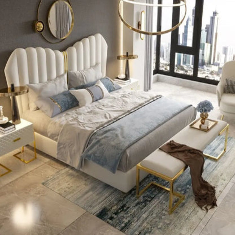 Pasco Premium Upholstered Bed in Suede | Premium Designer Bed - Luxe Maple