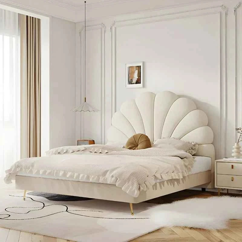 Romano Upholstered Non Storage Bed In Suede - Luxe Maple