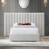 Longline Premium Upholstered Bed In Suede - Luxe Maple