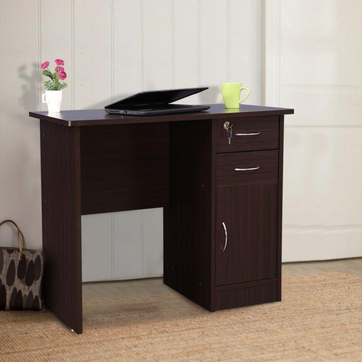 Unique Study Table in Wenge Color - Luxe Maple