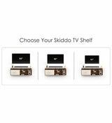 Skido Tv Unit In White & Walnut - Luxe Maple - Luxe Maple