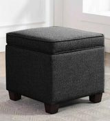 Sodo Ottoman With Storage In Fabric - Luxe Maple