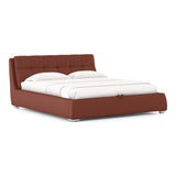 Stanford Premium Upholstered Bed In Leatherette - Luxe Maple - Luxe Maple