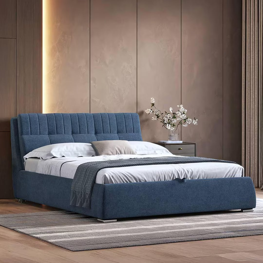 Stanford Premium Upholstered Bed In Suede - Luxe Maple - Luxe Maple