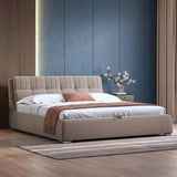 Stanford Premium Upholstered Bed In Suede - Luxe Maple - Luxe Maple