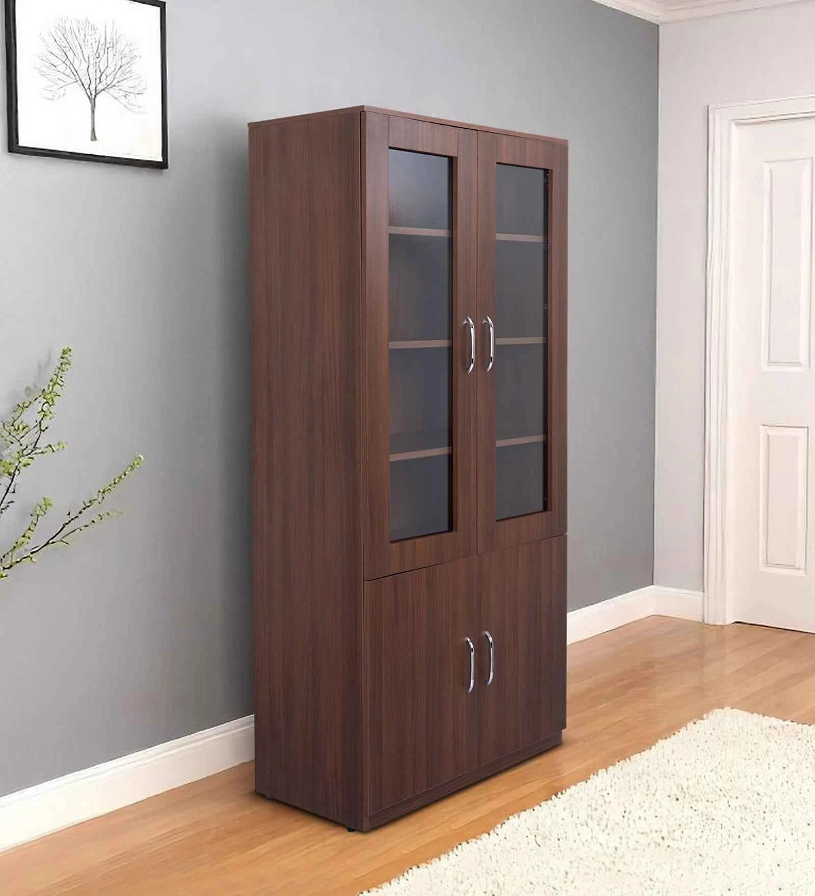 Texo Crockery Unit in Walnut Finish - Luxe Maple