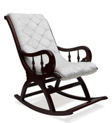 Trance Solid Wood Rocking Chair In Green Suede - Luxe Maple