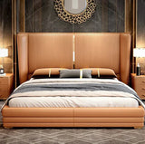 Vitara Luxury Upholstered Bed in Leatherette | Designer Bed - Luxe Maple
