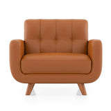 Wave Leatherette Sofa Set - Luxe Maple - Luxe Maple
